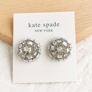 Kate Spade Beaming Bright Stud Earrings, Silver Clear Crystal